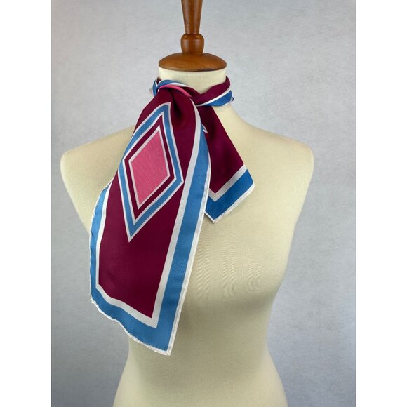 Unbranded Accessories - Vintage Colorful Geometric Diamond Patterned Acetate Scarf Japan Skinny